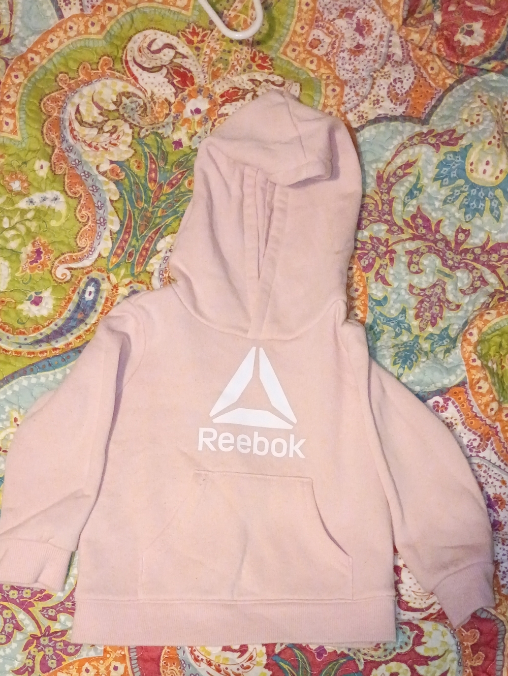 Reebok Girls' Light Pink Logo Hoodie Sweatshirt
